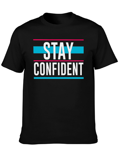 Camiseta Negra Stay Confident para Hombre