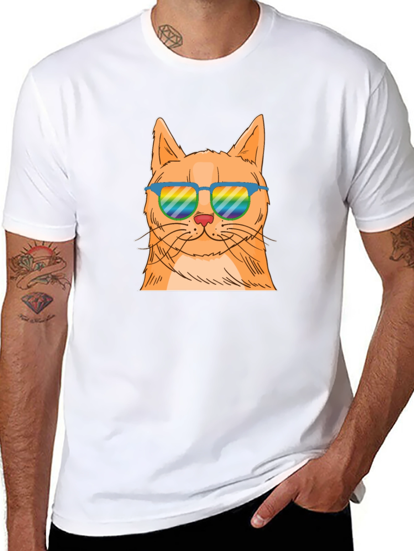 Camiseta Negra con Gato Cool