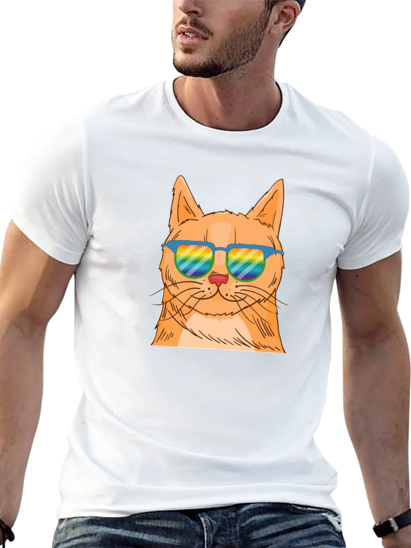 Camiseta Negra con Gato Cool