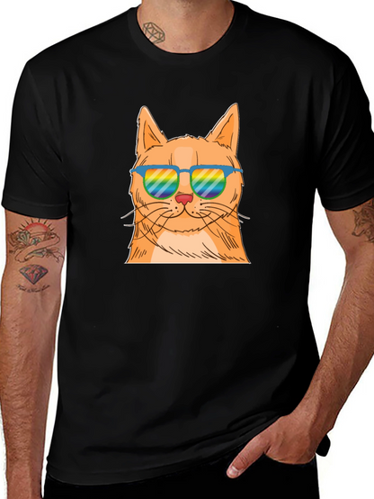 Camiseta Negra con Gato Cool