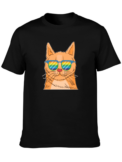 Camiseta Negra con Gato Cool
