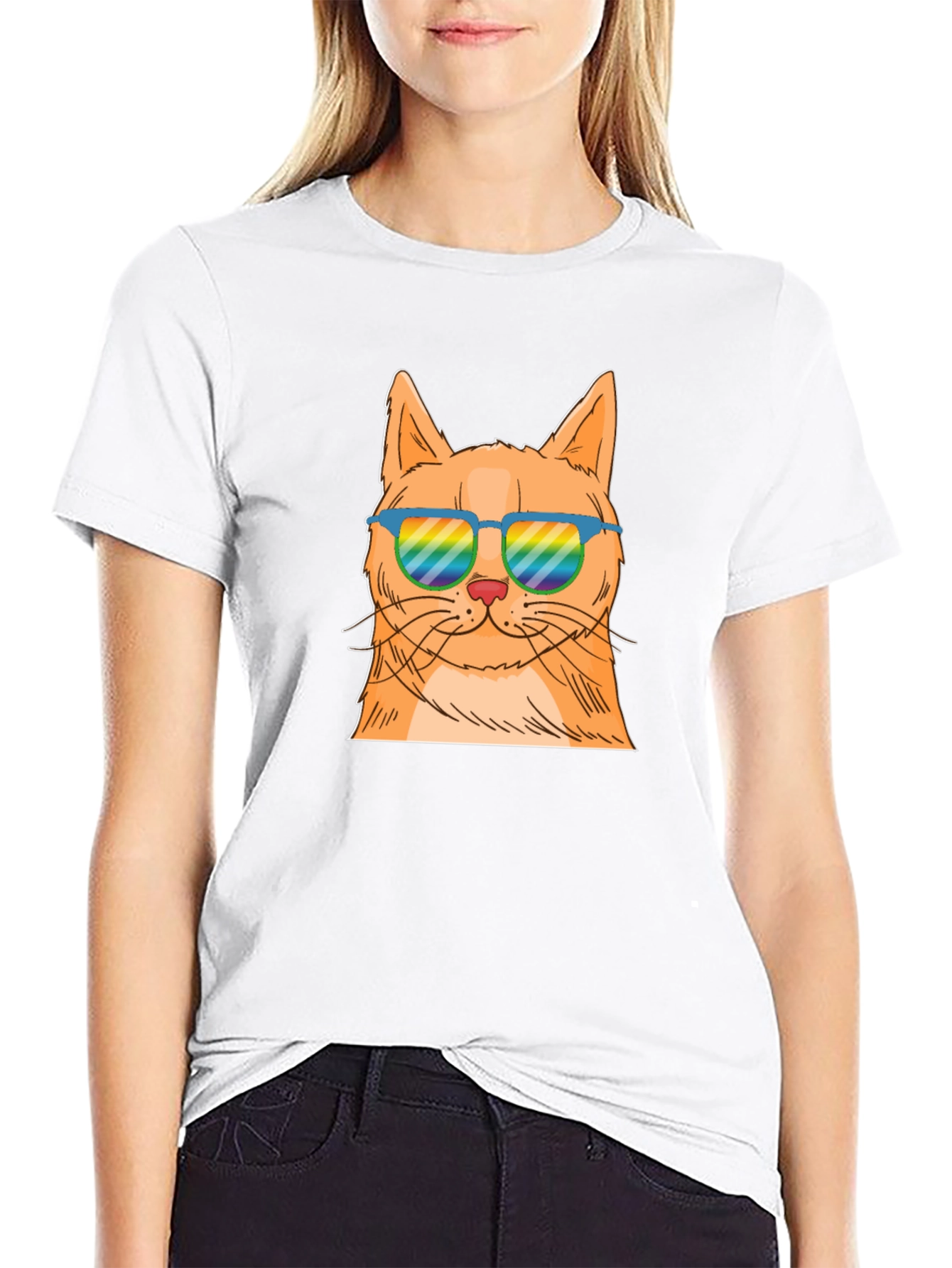 Camiseta Negra con Gato Cool