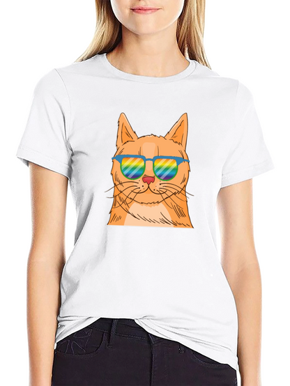 Camiseta Negra con Gato Cool