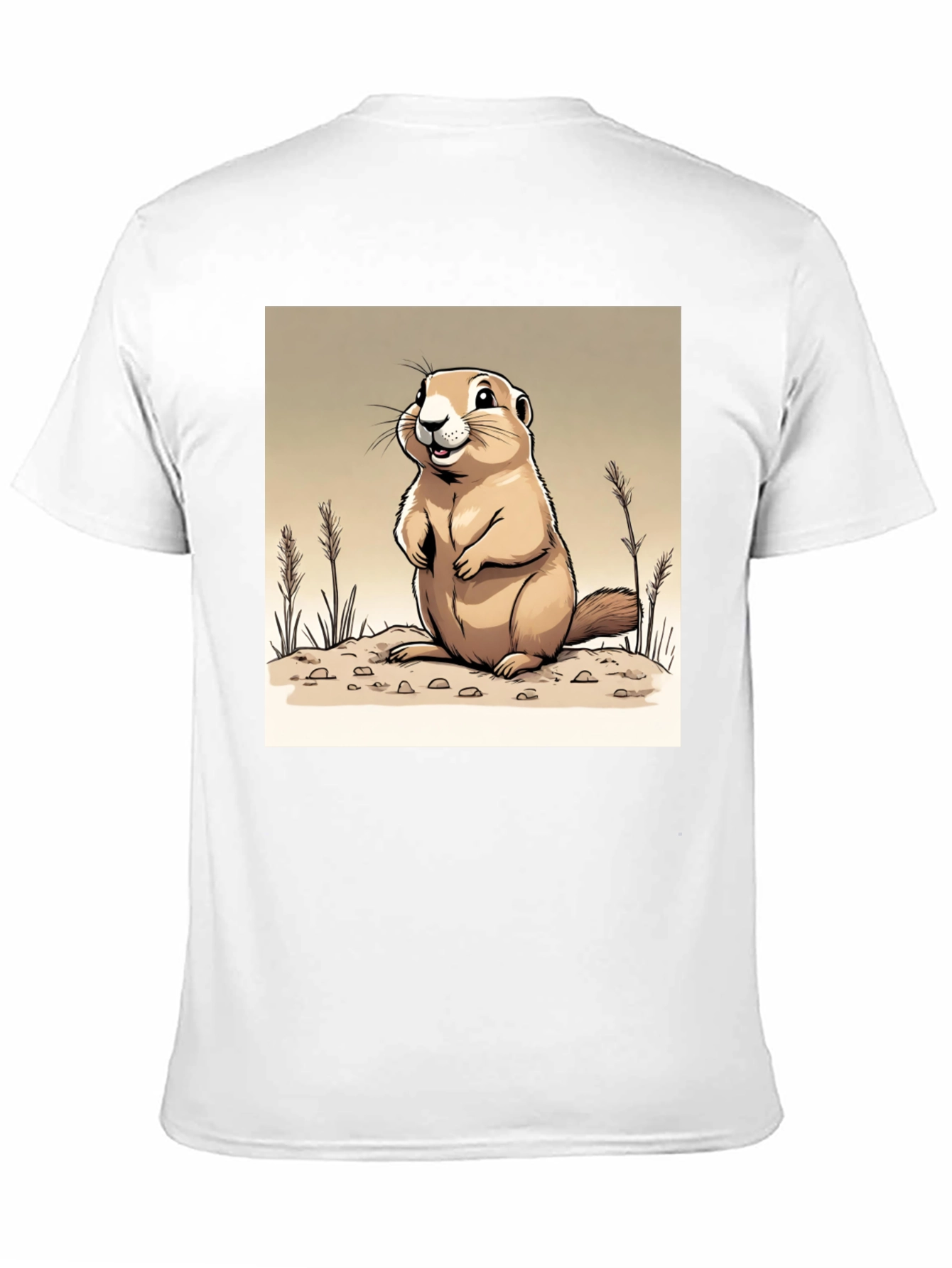 Camiseta Negra con Diseño de Marmota Amigable