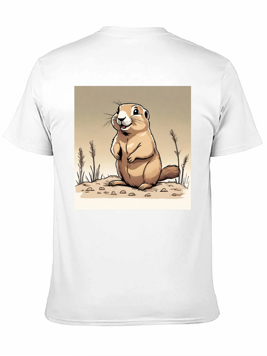 Camiseta Negra con Diseño de Marmota Amigable