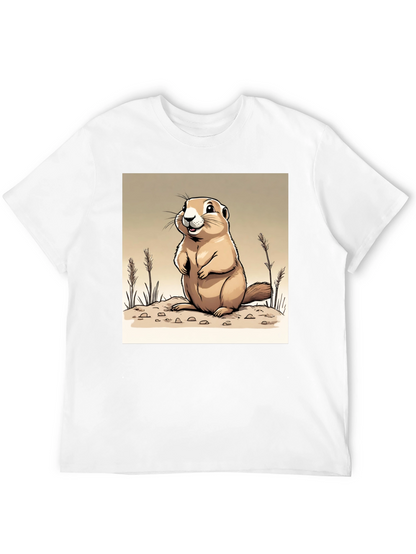 Camiseta Negra con Diseño de Marmota Amigable