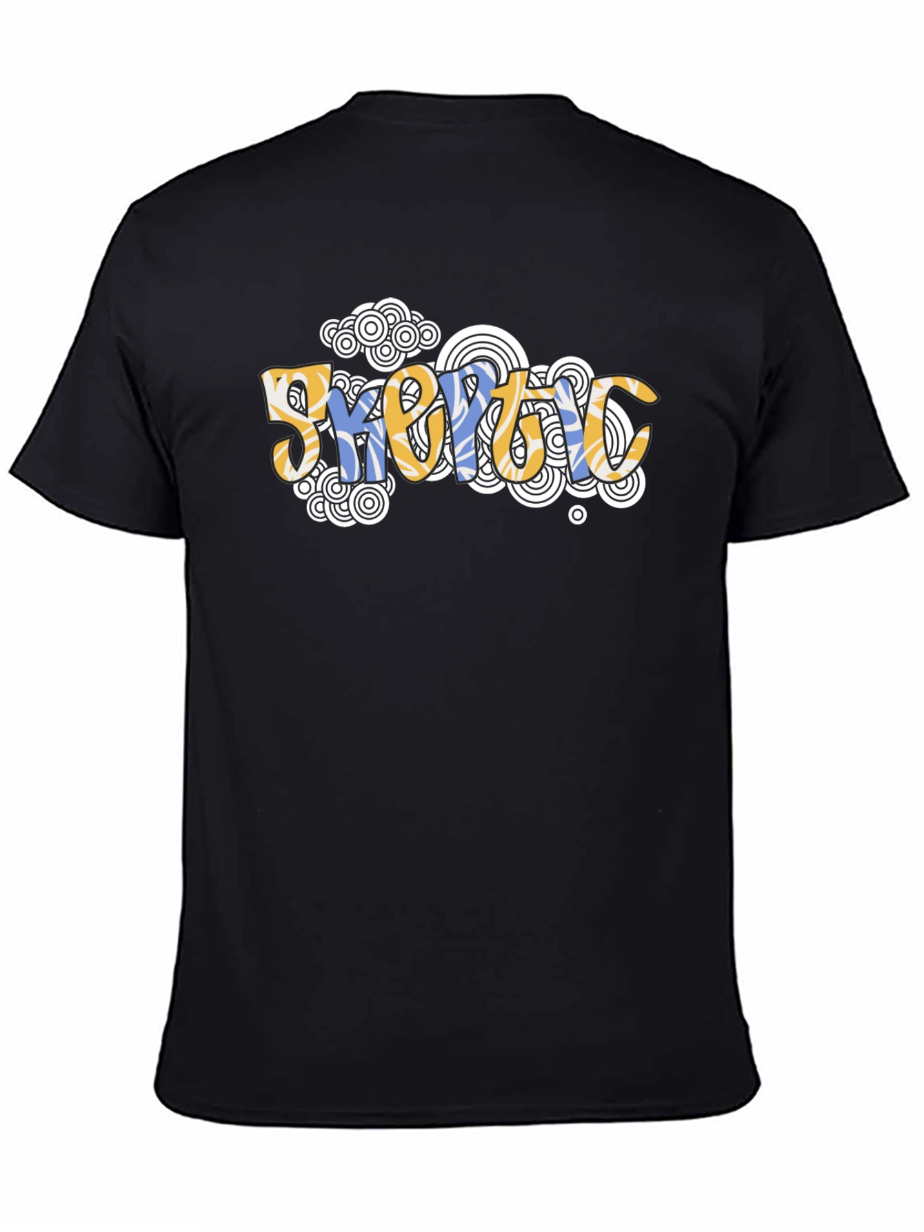 Camiseta Negra Estampada con Diseño Abstracto