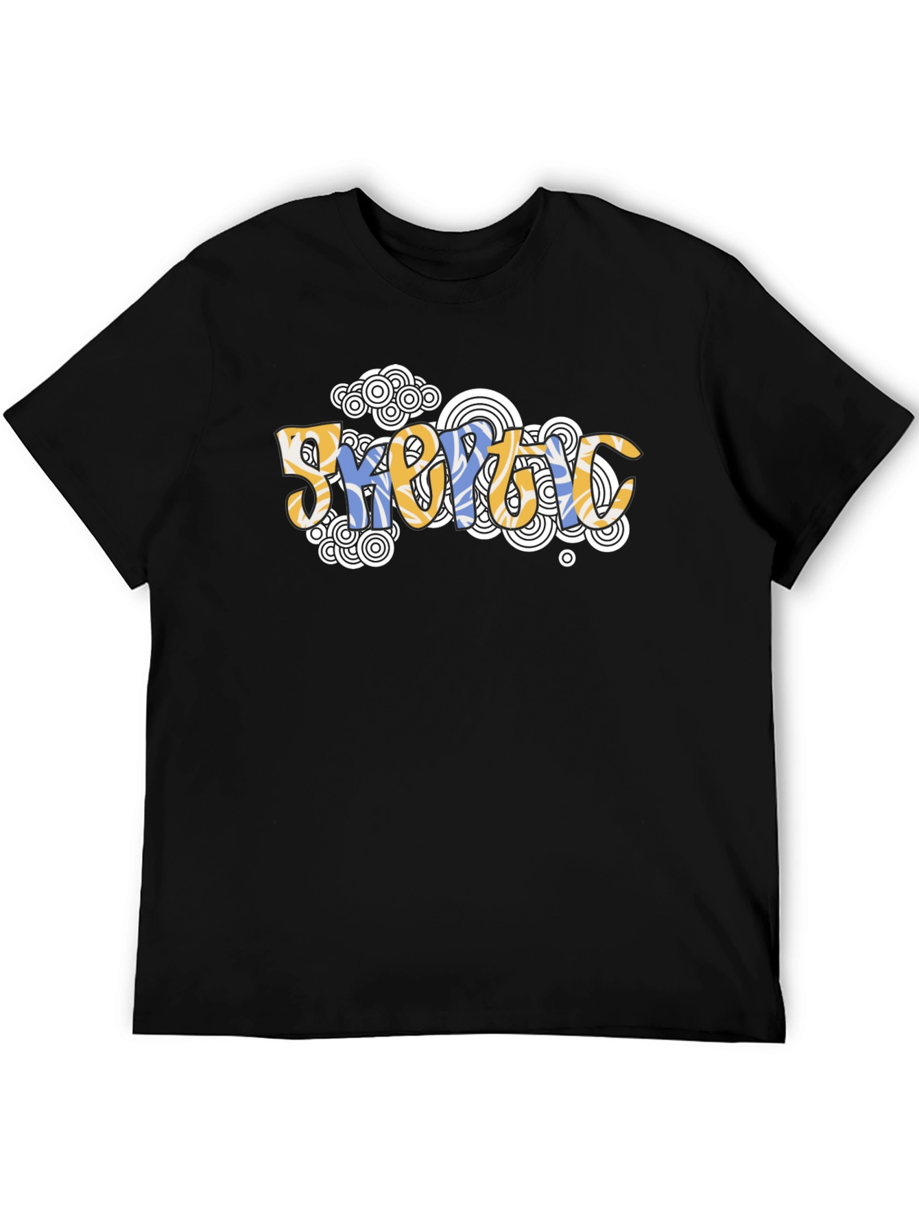 Camiseta Negra Estampada con Diseño Abstracto
