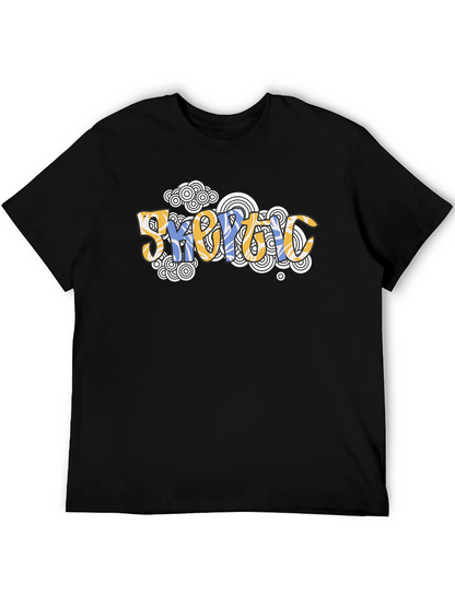 Camiseta Negra Estampada con Diseño Abstracto