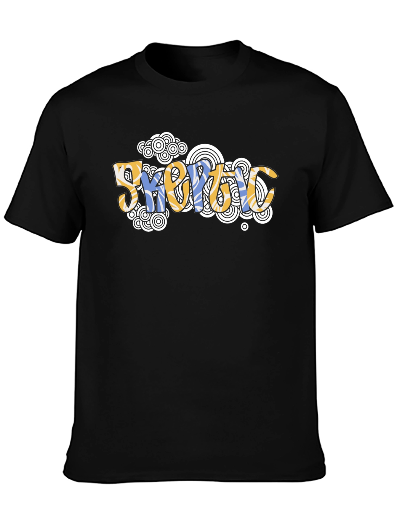 Camiseta Negra Estampada con Diseño Abstracto
