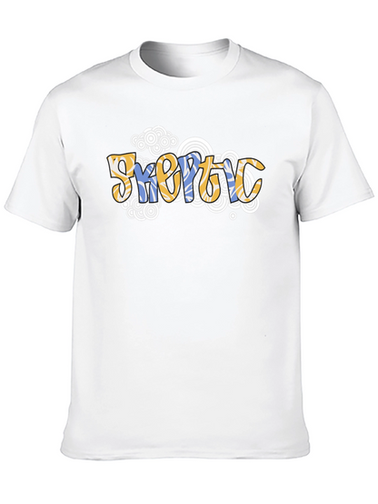 Camiseta Negra Estampada con Diseño Abstracto