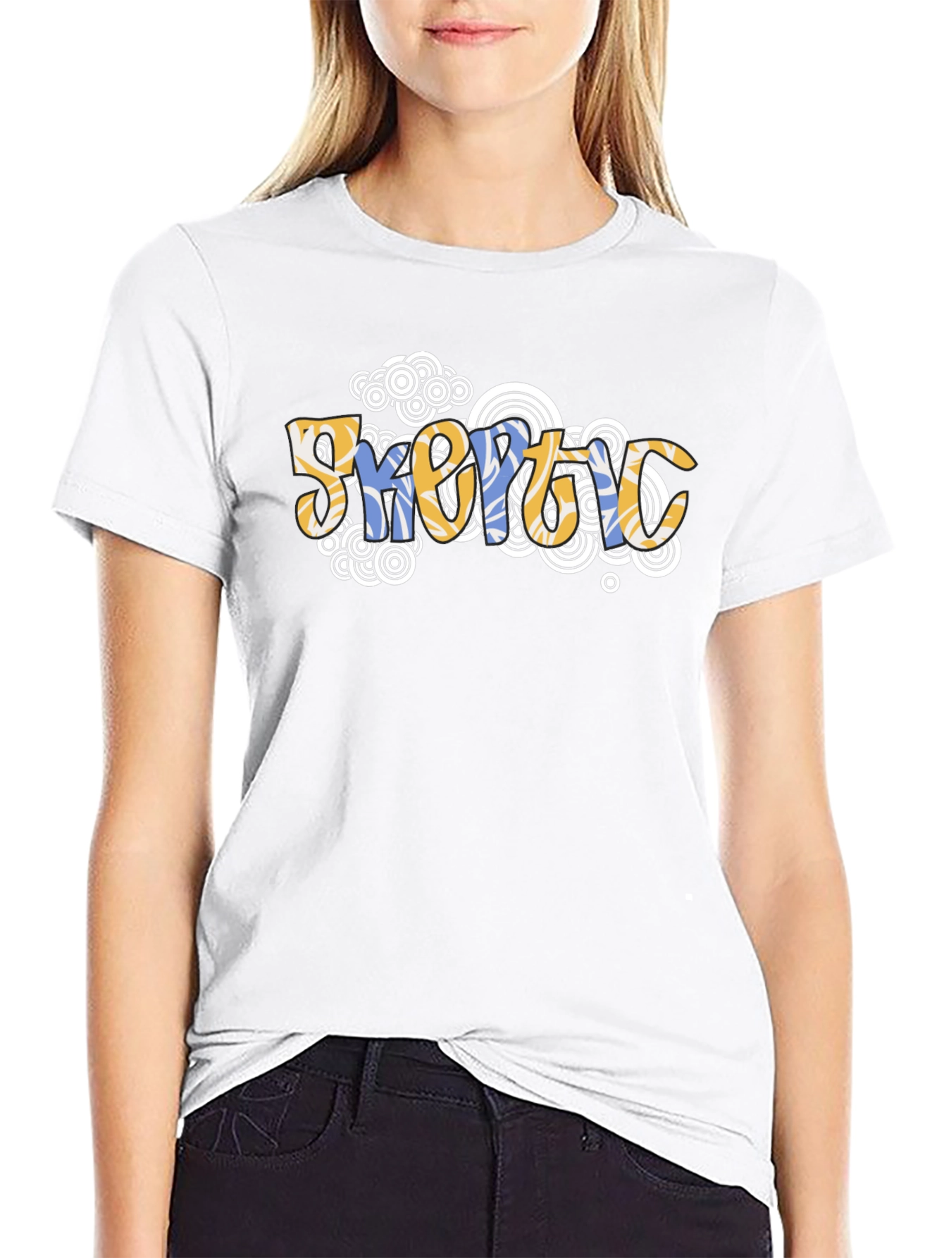 Camiseta Negra Estampada con Diseño Abstracto