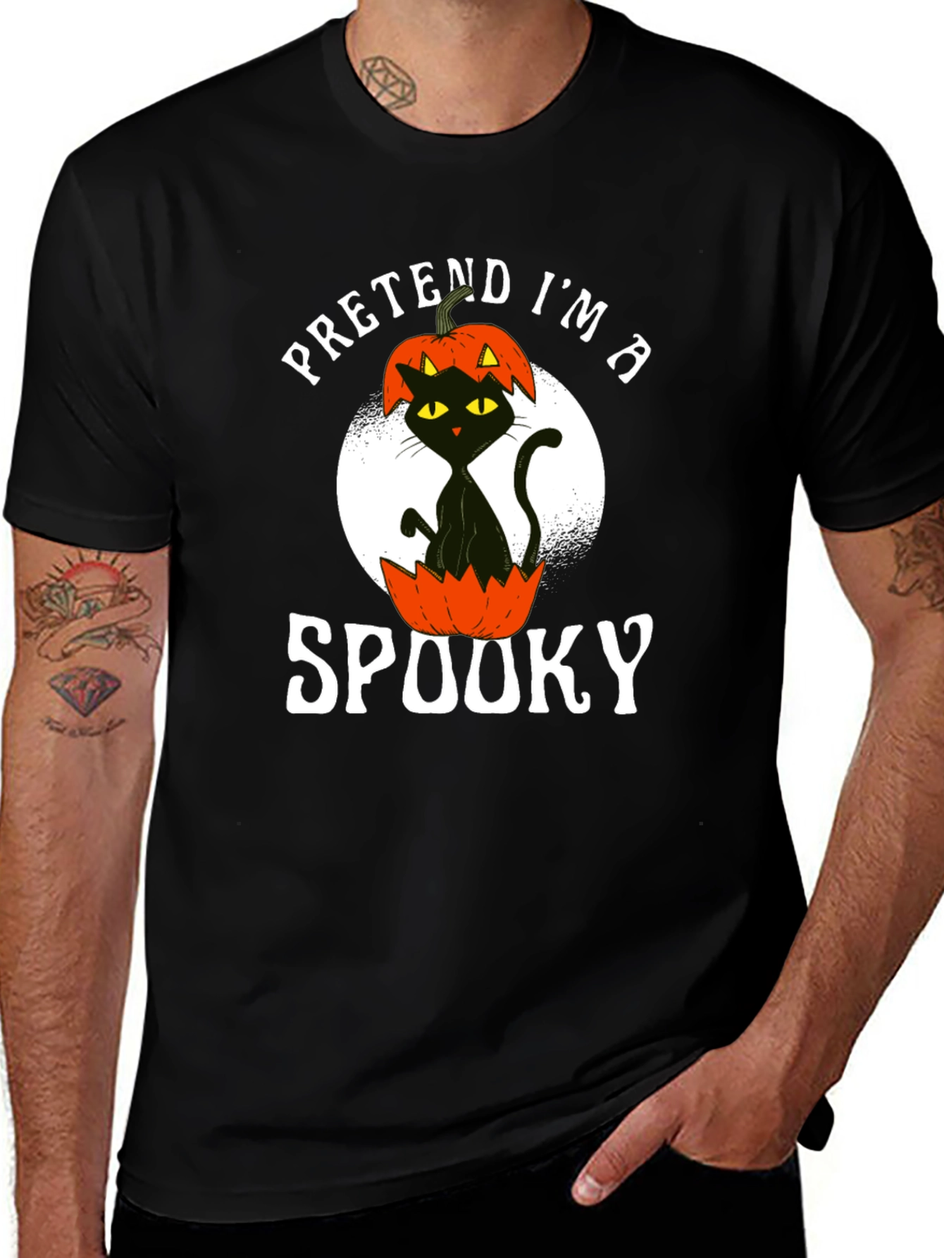 Camiseta Negra Pretende ser espeluznante