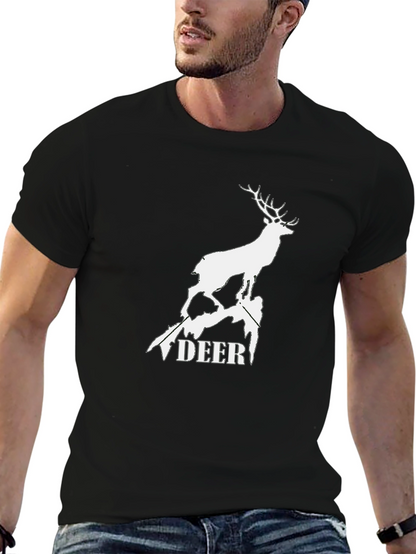 Camiseta Negra con Diseño de Ciervo