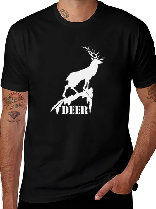 Camiseta Negra con Diseño de Ciervo