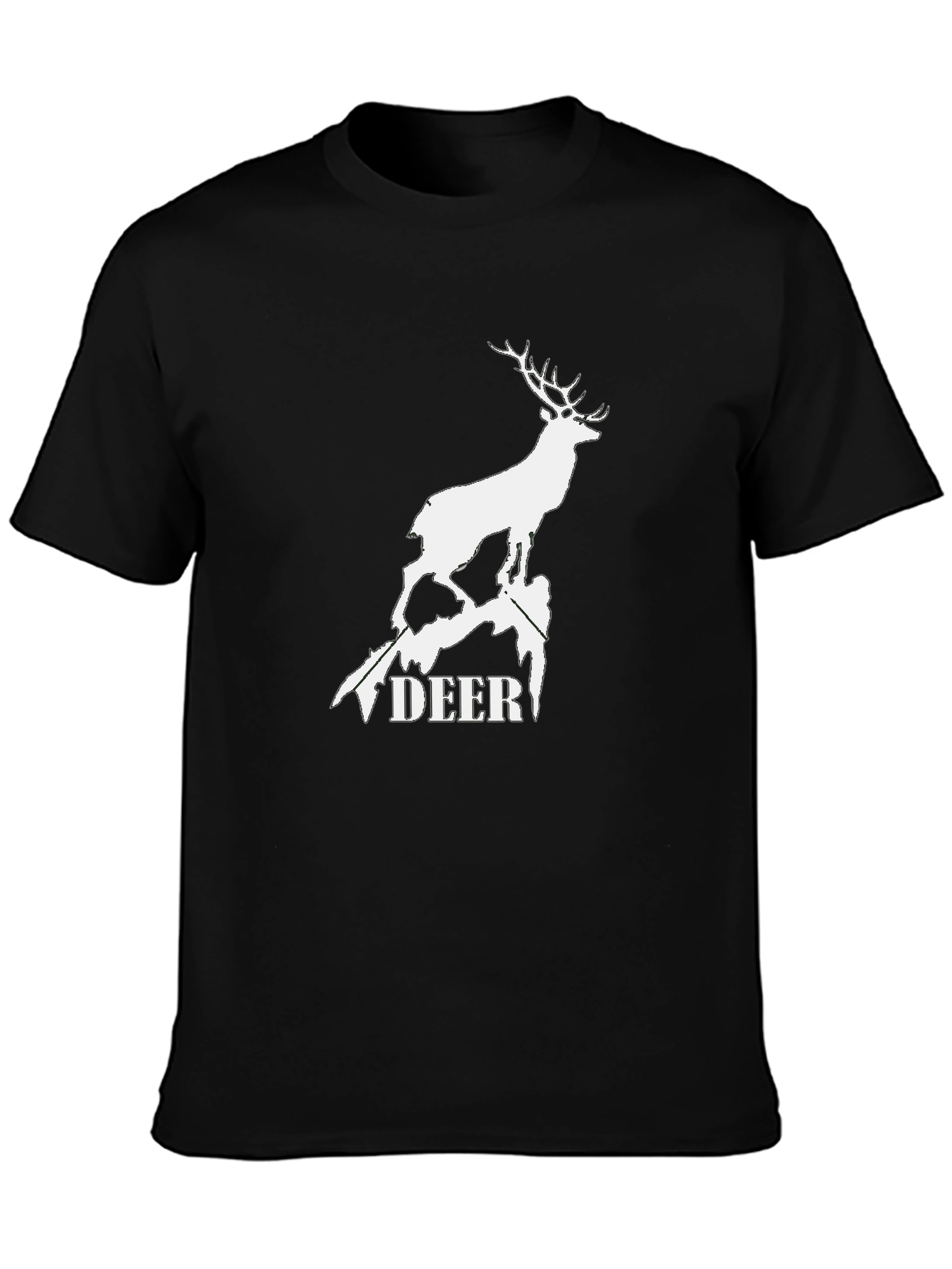 Camiseta Negra con Diseño de Ciervo