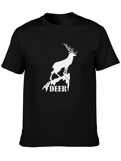 Camiseta Negra con Diseño de Ciervo