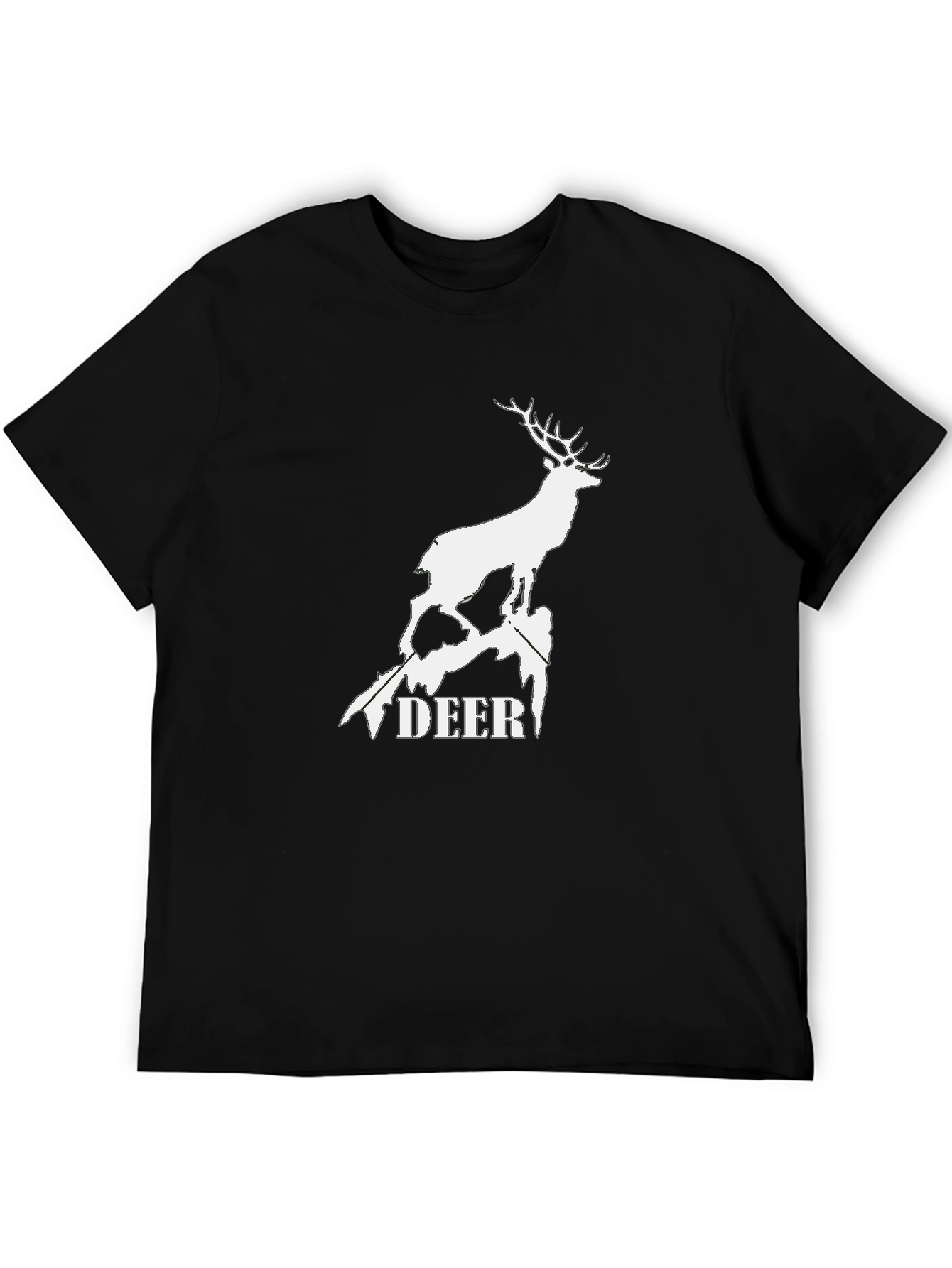Camiseta Negra con Diseño de Ciervo