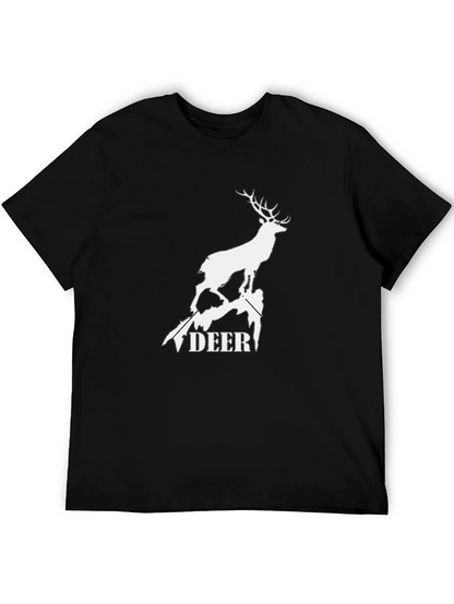Camiseta Negra con Diseño de Ciervo