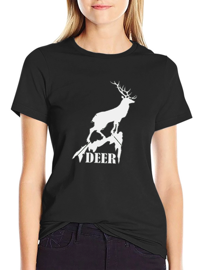 Camiseta Negra con Diseño de Ciervo