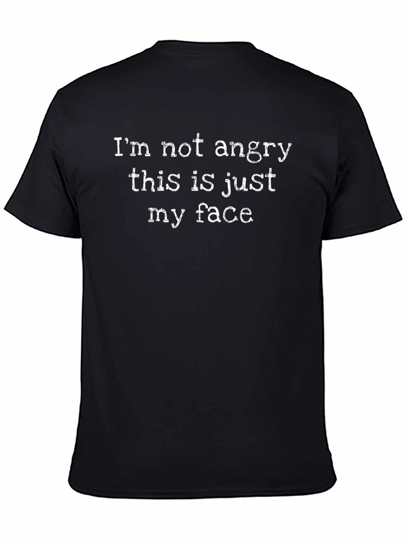 Camiseta Negra con Mensaje: No Estoy Enojado