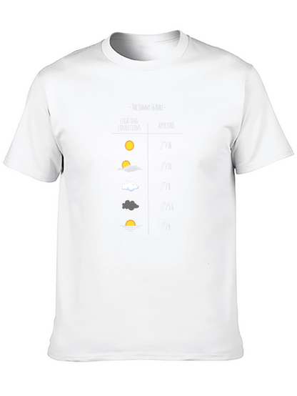 Camiseta Negra Fotografía Regla Sunny 16