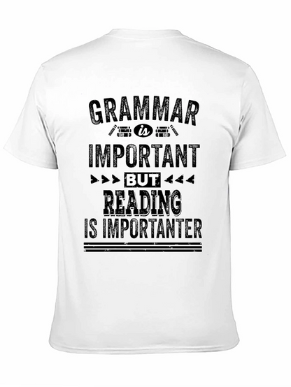 Camiseta Negra con Mensaje Divertido de Gramática y Lectura