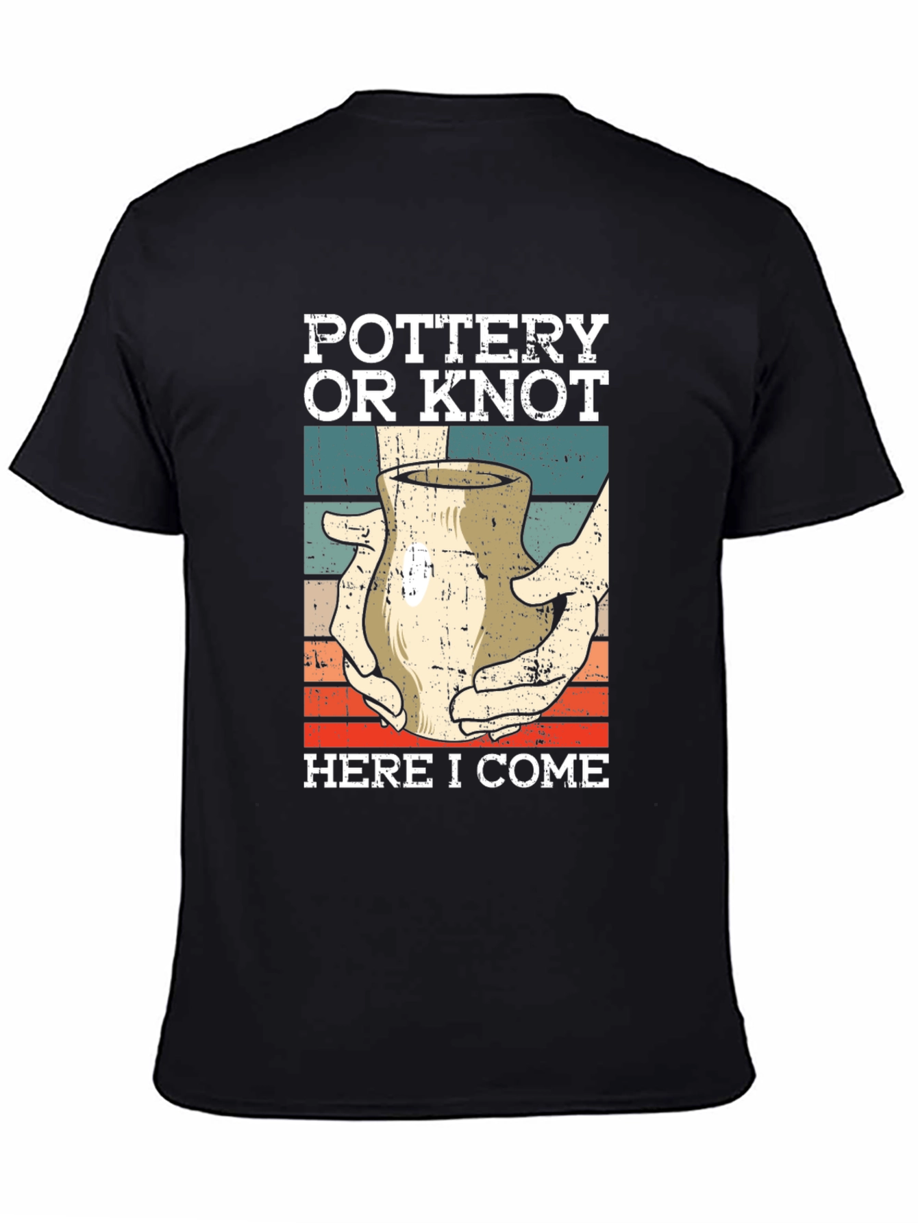 Camiseta Negra Pottery or Knot Here I Come