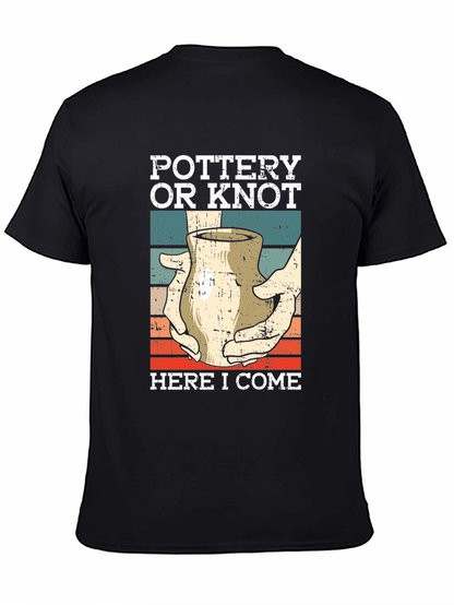 Camiseta Negra Pottery or Knot Here I Come