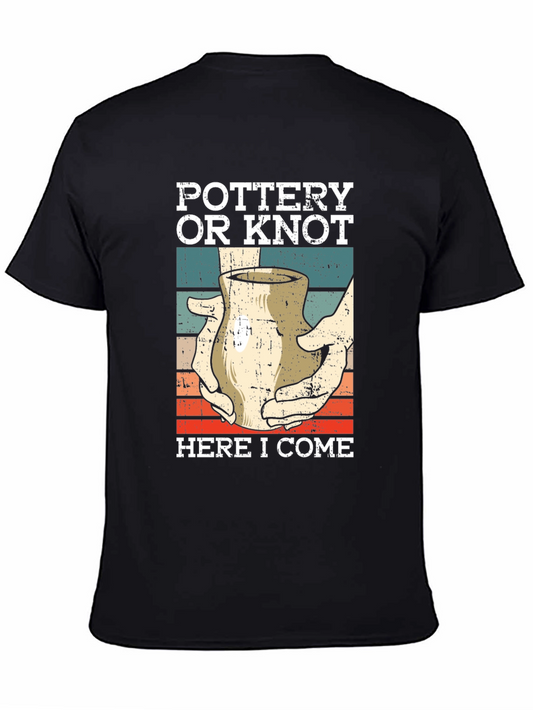 Camiseta Negra Pottery or Knot Here I Come