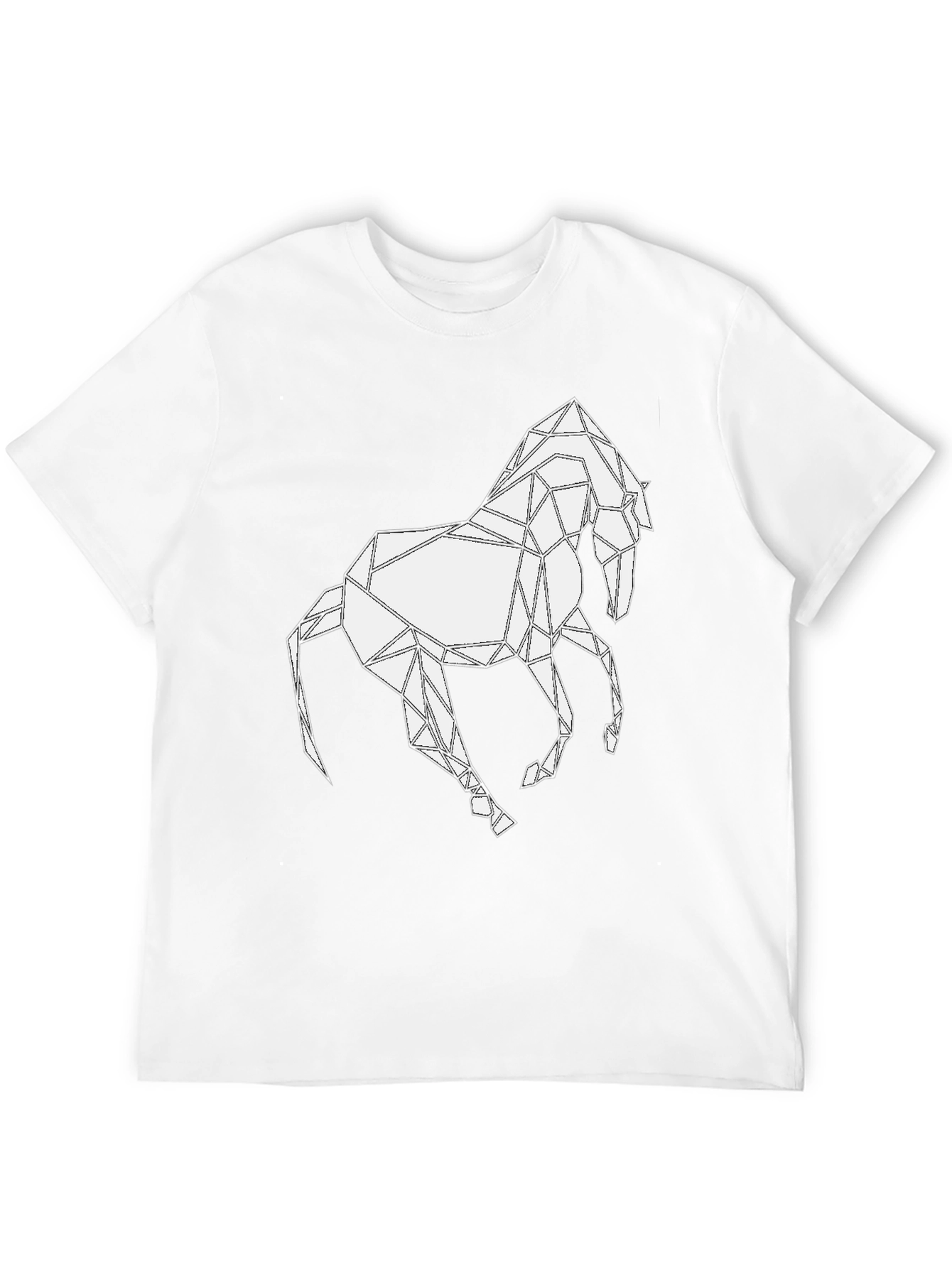 Camiseta Negra con Diseño de Caballo Geométrico