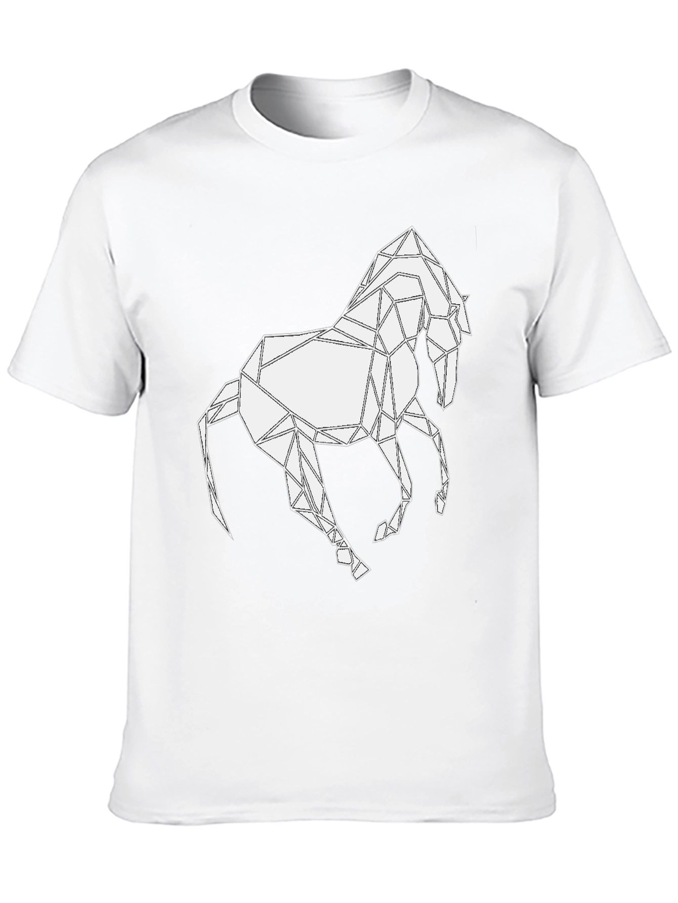 Camiseta Negra con Diseño de Caballo Geométrico