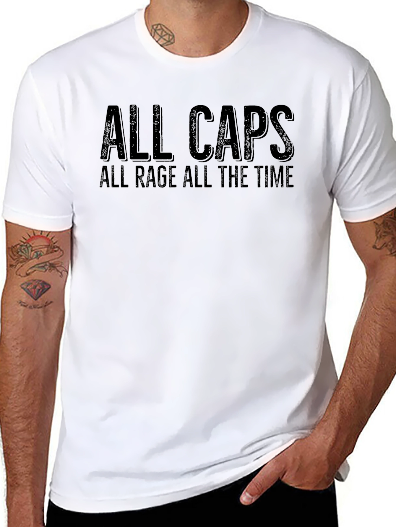 Camiseta Negra: ¡Siempre en Mayúsculas Siempre Enfurecido!