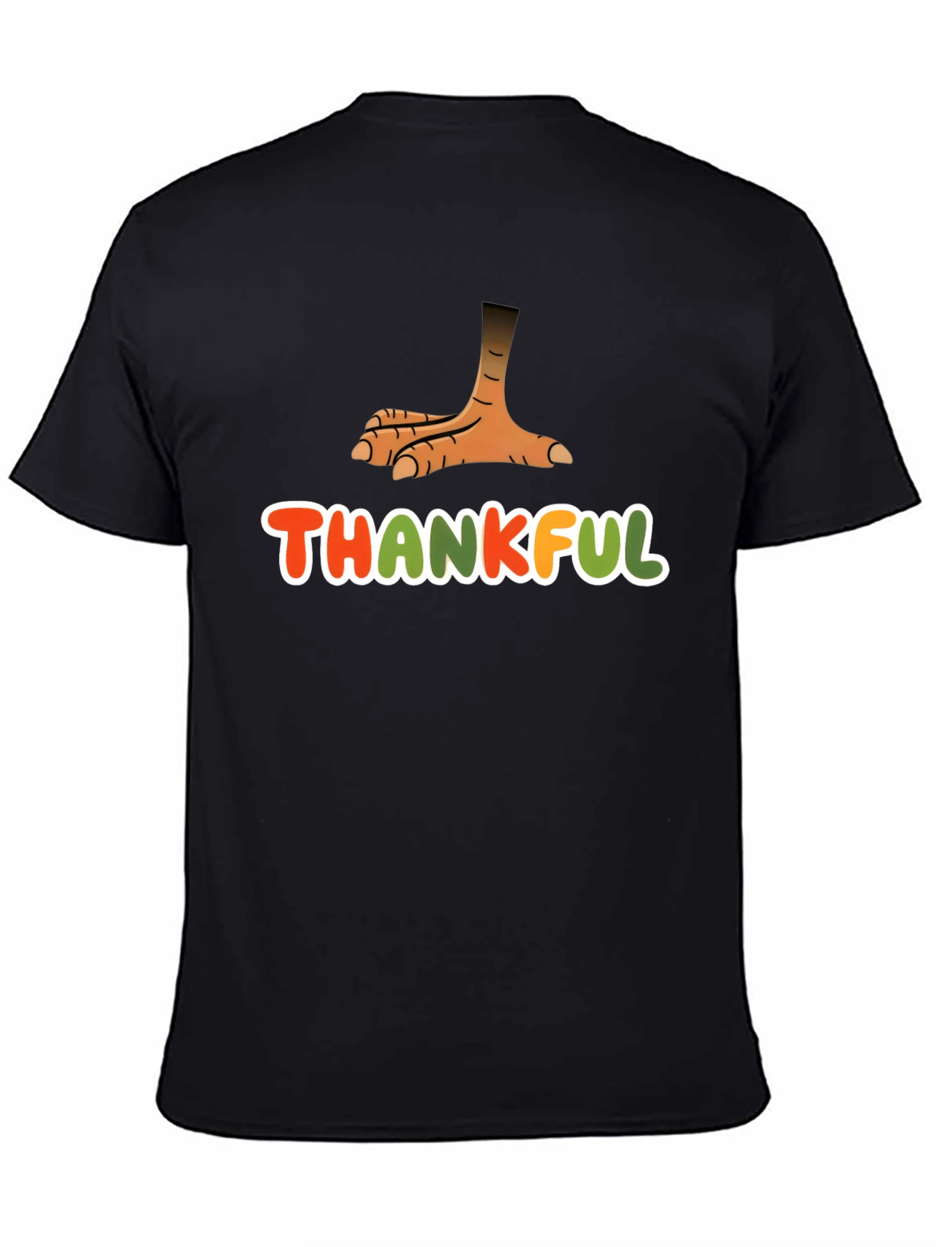 Camiseta Negra Agradecido con Pata de Pavo