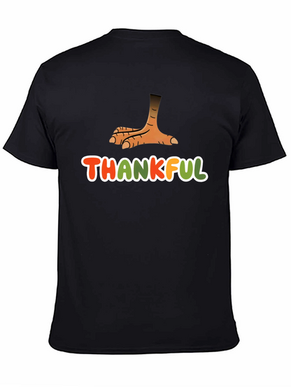 Camiseta Negra Agradecido con Pata de Pavo