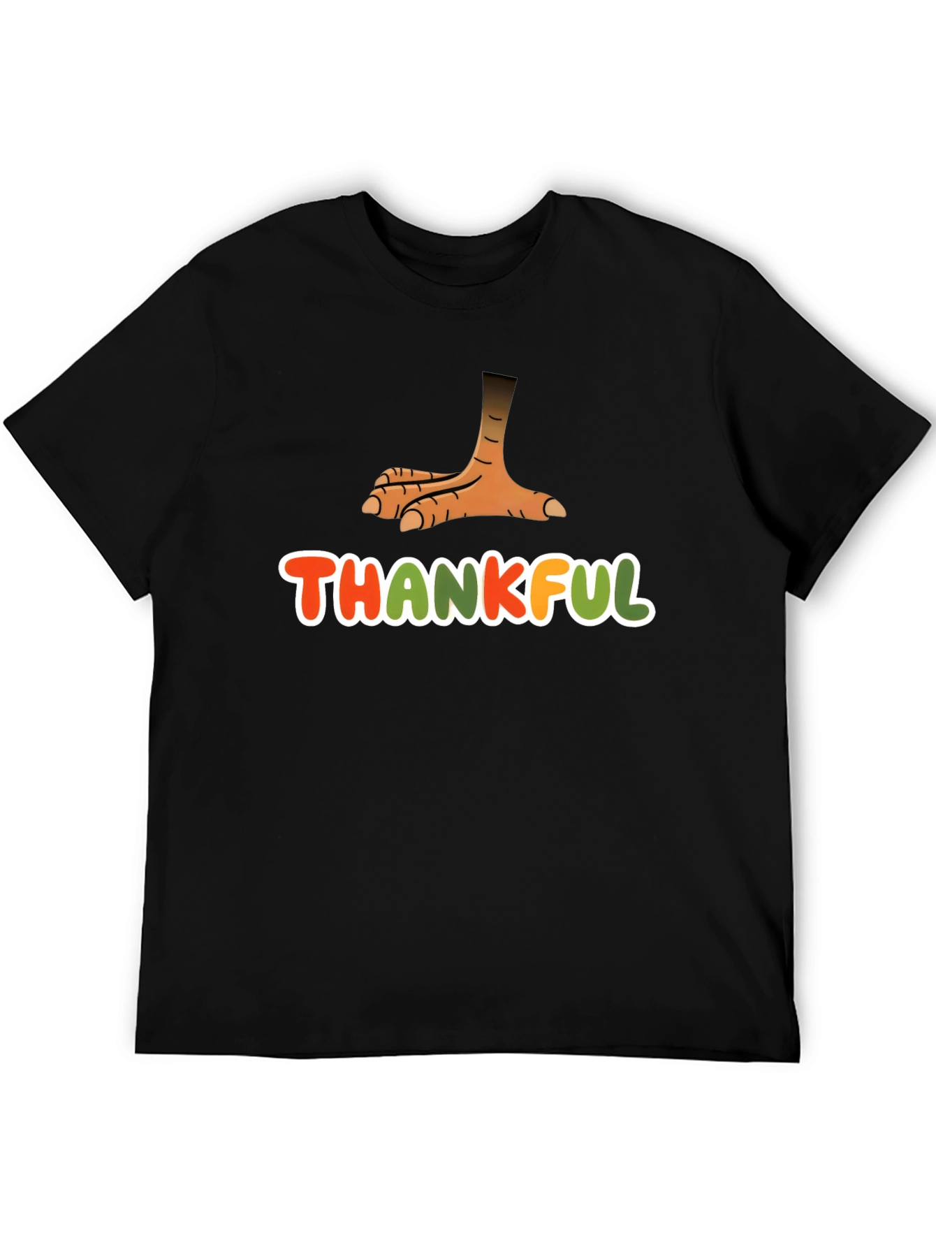 Camiseta Negra Agradecido con Pata de Pavo
