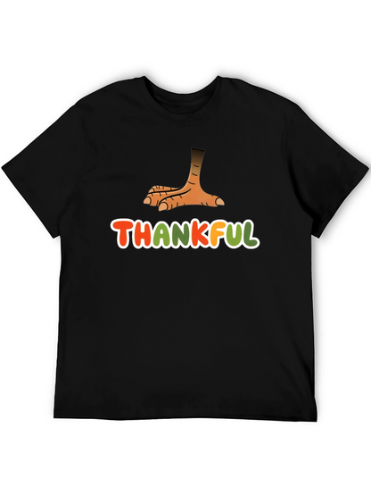 Camiseta Negra Agradecido con Pata de Pavo
