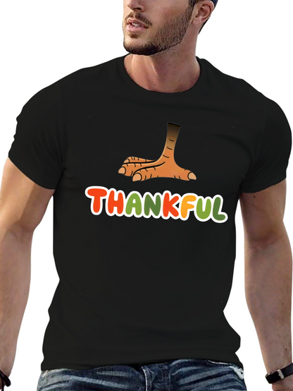 Camiseta Negra Agradecido con Pata de Pavo