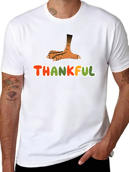 Camiseta Negra Agradecido con Pata de Pavo