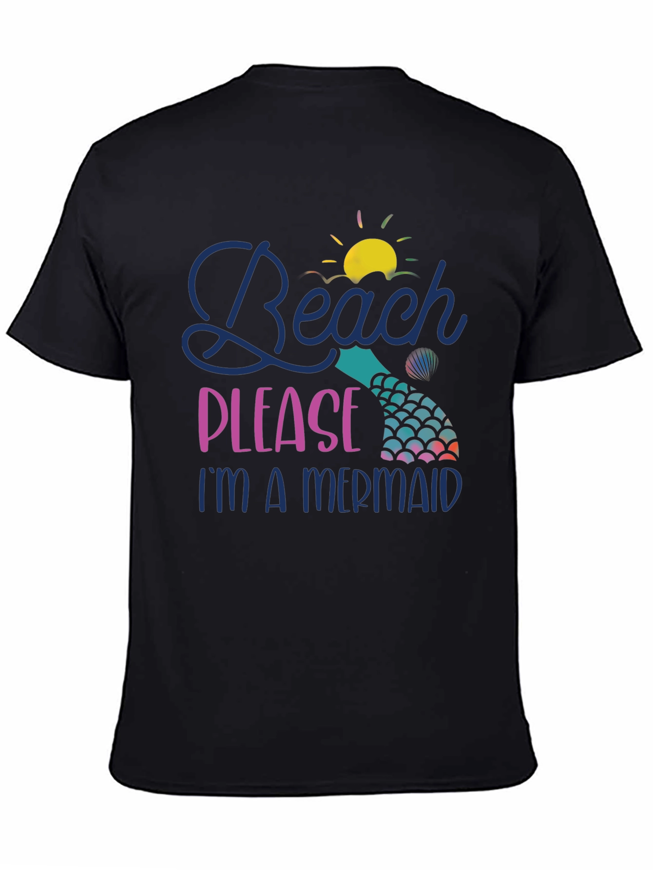 Camiseta Negra Beach Please Im a Mermaid