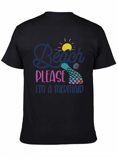Camiseta Negra Beach Please Im a Mermaid