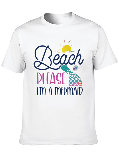 Camiseta Negra Beach Please Im a Mermaid