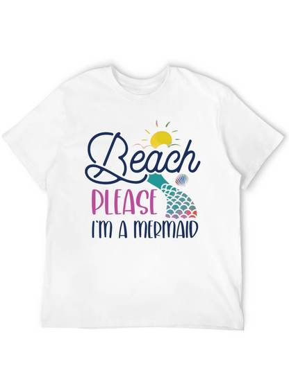 Camiseta Negra Beach Please Im a Mermaid