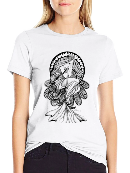 Camiseta Negra Hombre - Diseño Art Nouveau