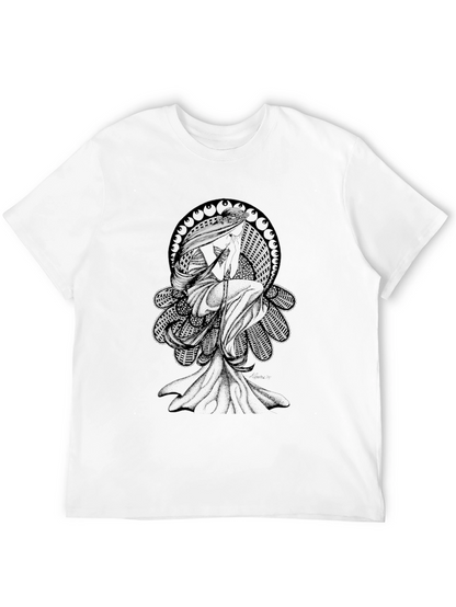 Camiseta Negra Hombre - Diseño Art Nouveau