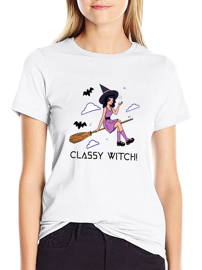 Camiseta Negra Classy Witch! para Halloween