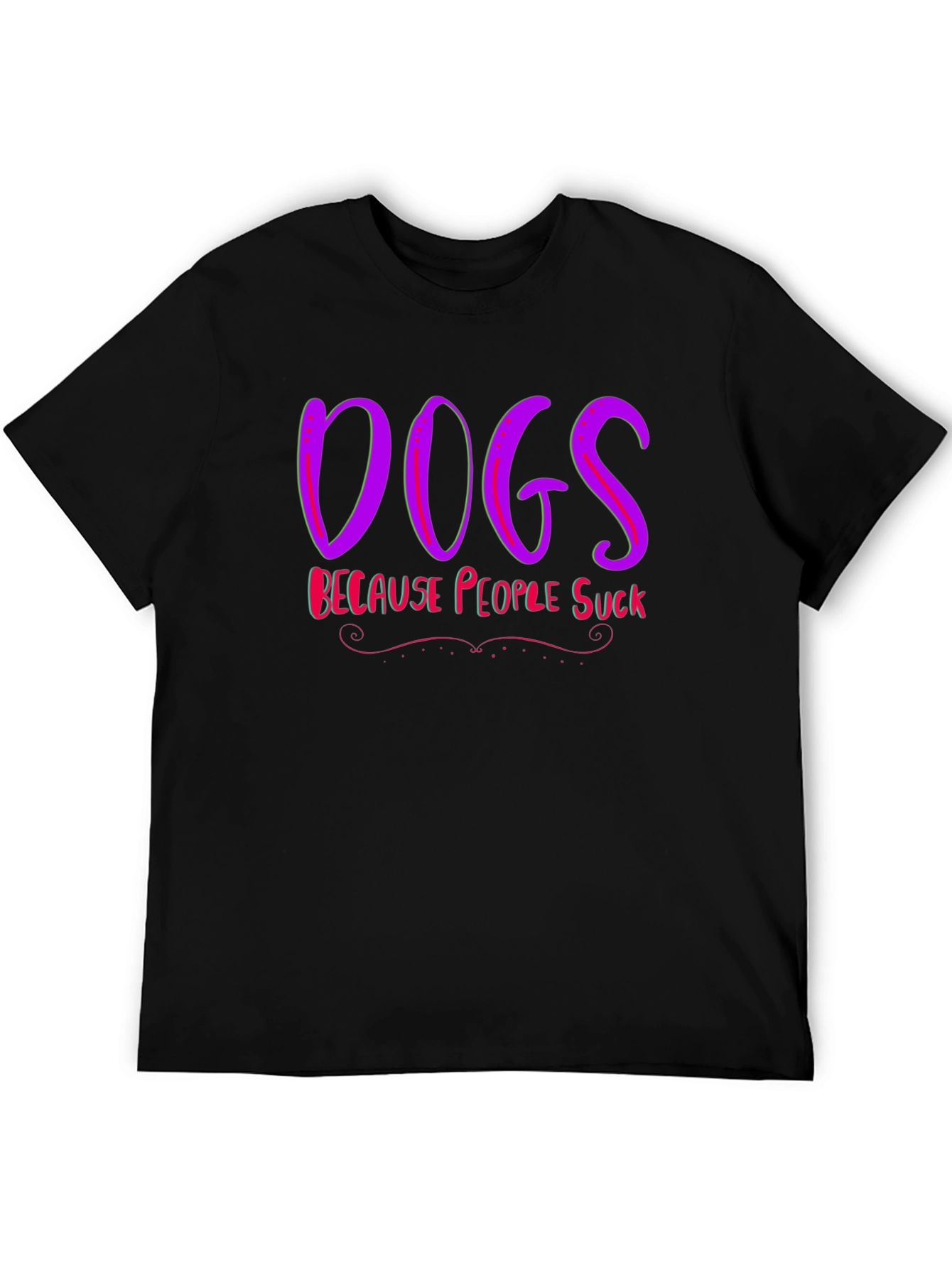 Camiseta Negra Dogs Because People Suck