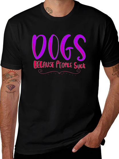 Camiseta Negra Dogs Because People Suck