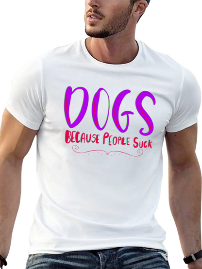 Camiseta Negra Dogs Because People Suck