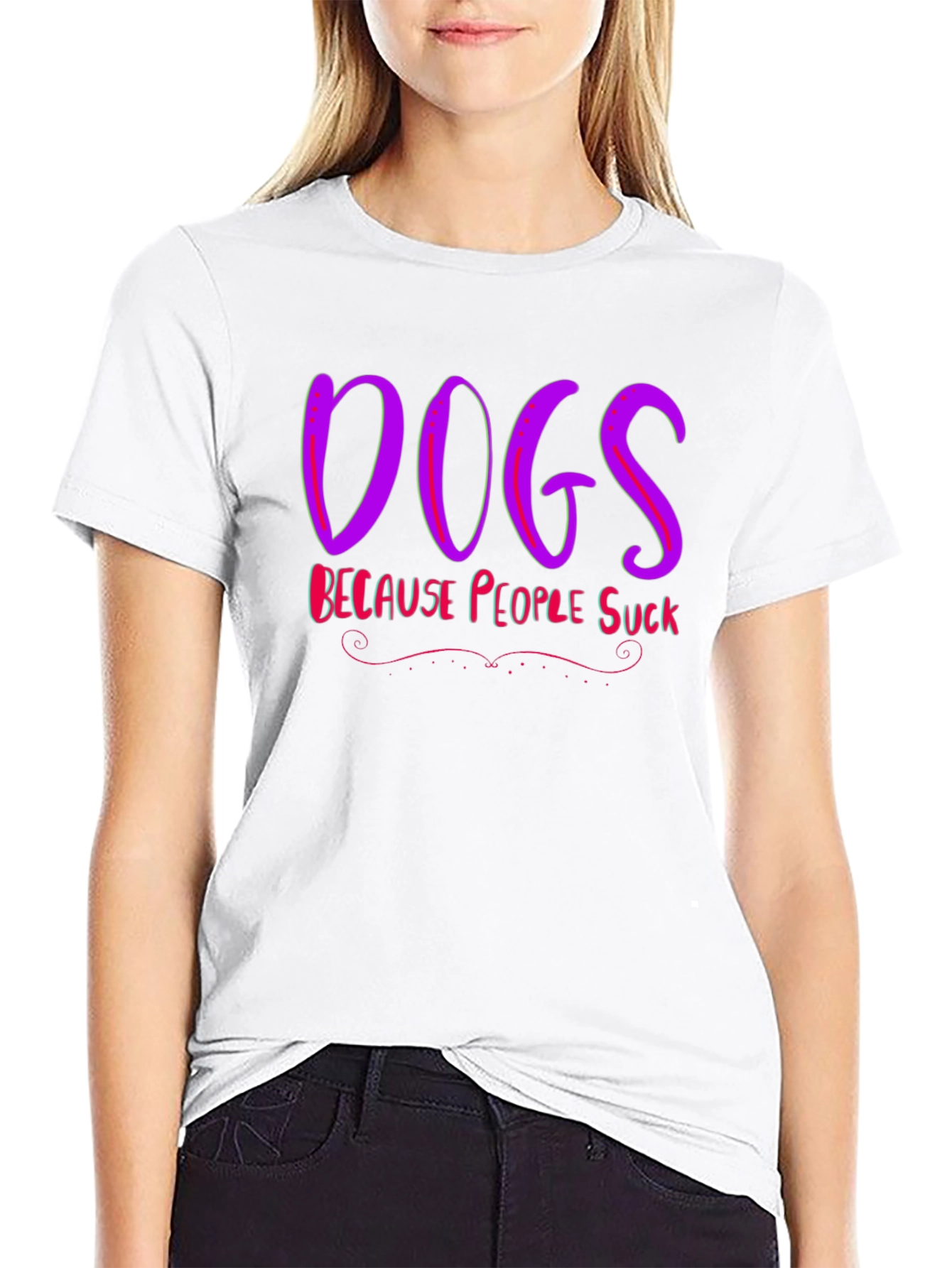 Camiseta Negra Dogs Because People Suck